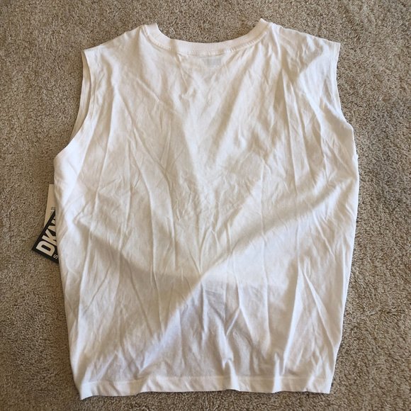 NWT DKNY Women's Logo Sport White Tank Top Tee - Picture 4 of 10